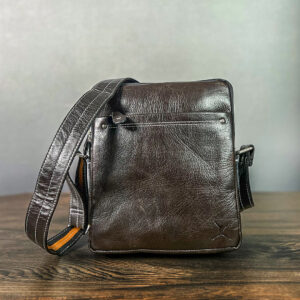 Leather Messenger Bag - Coffee Brown