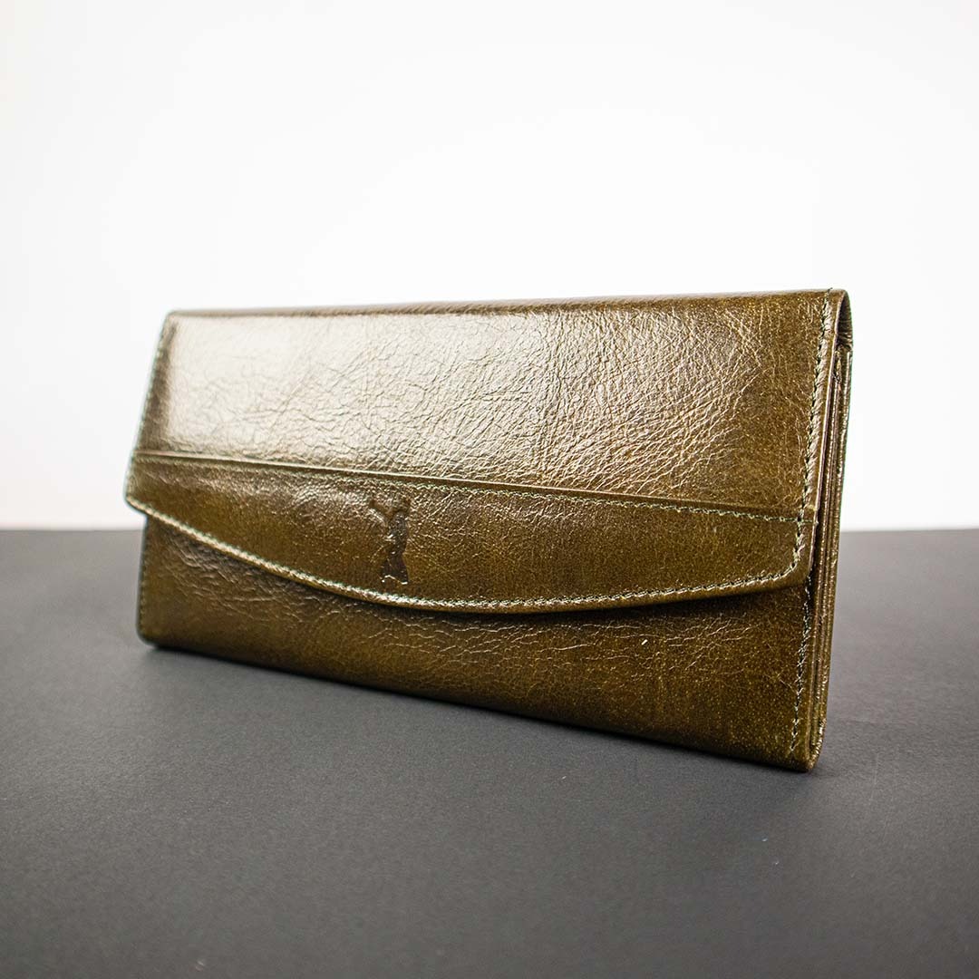 Ladies Leather Purse – Brownish Green | Libera