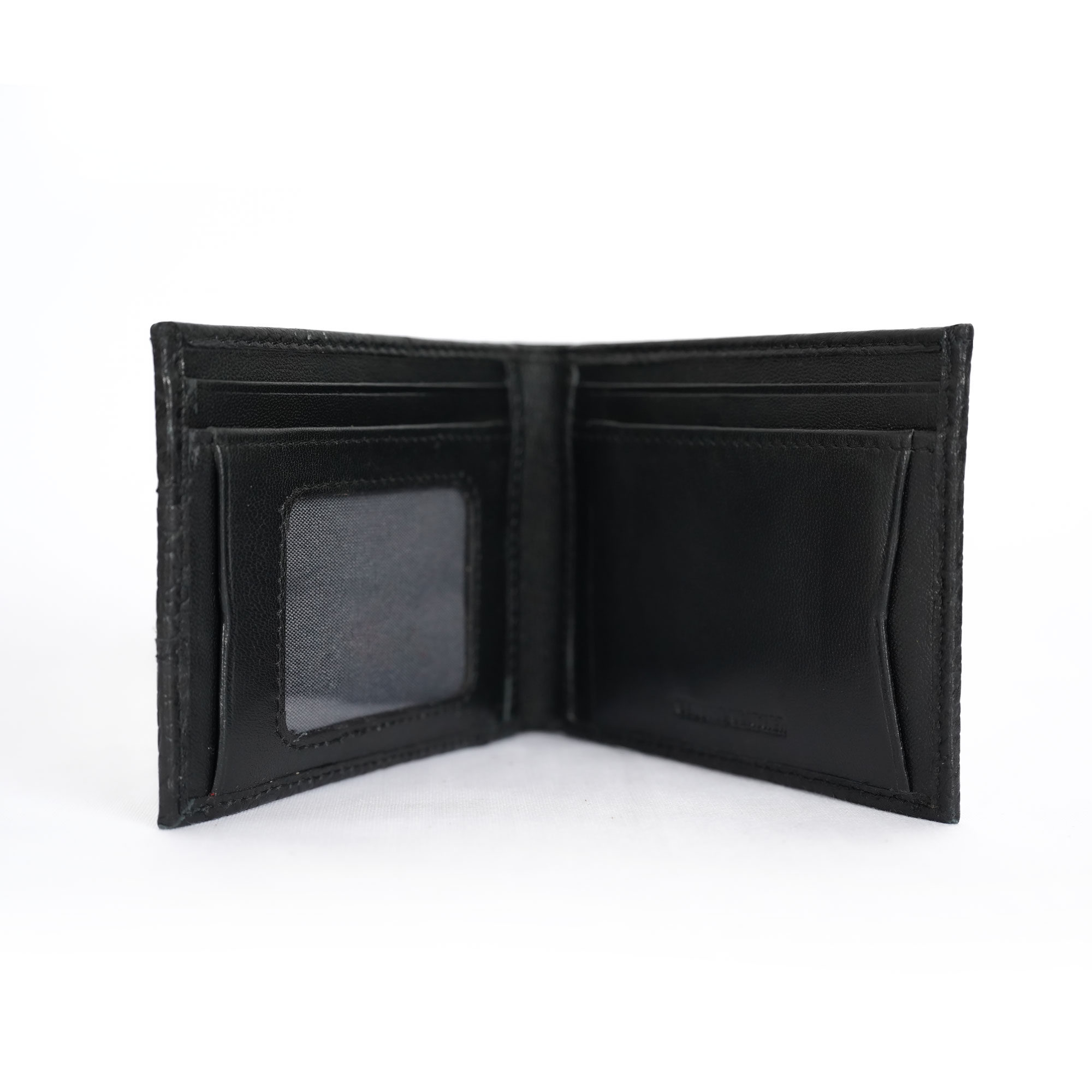 Crocodile Effect RFID Leather Wallet – Black | Libera