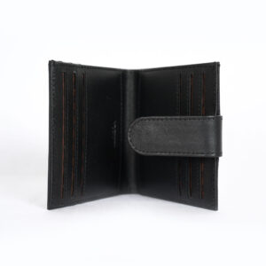 Leather Card Wallet - Charcoal Black