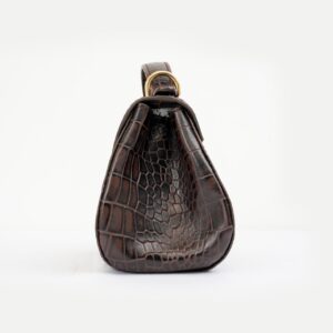 Leather Satchel Bag - Dark Brown