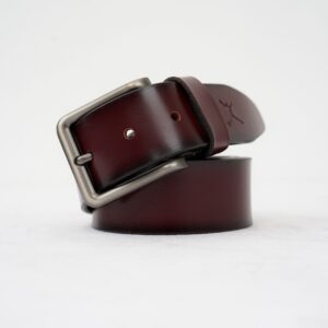 Gents Casual Leather Belt - Burgundy