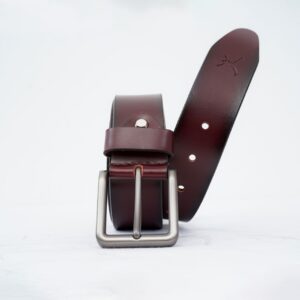 Gents Casual Leather Belt - Burgundy