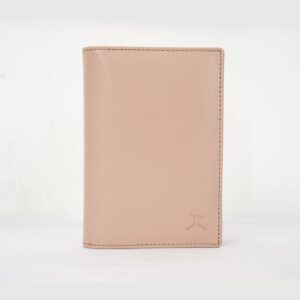Leather Passport Holder - Cream Pink