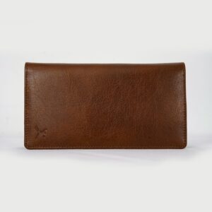 Leather Long Wallet - Brown