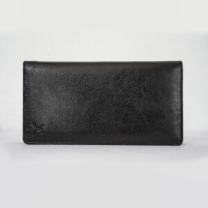 Leather Long Wallet - Black