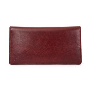 Leather Long Wallet - Burgundy
