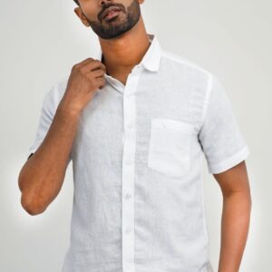 Regular Fit Plain Linen Shirt