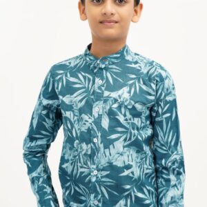 Cotton Printed Junior Shirt - Turkish Blue