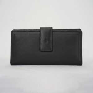Ladies Magnetic Closure Clutch Wallet - Black