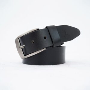 Gents Casual Leather Belt - Charcoal Black