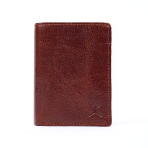 Leather Card Wallet - Burgundy