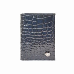 Patent Leather Card Wallet - Dark Blue