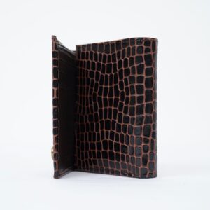 Patent Leather Card Wallet - Coffee Brown