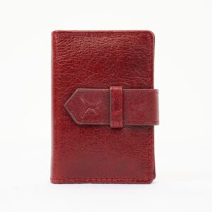 Leather Card Holder - Maroon