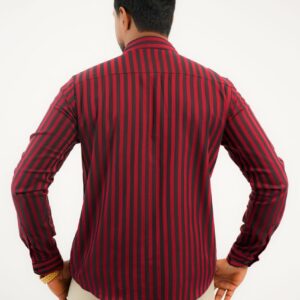Slim Fit Cotton Stretch Shirt - Red
