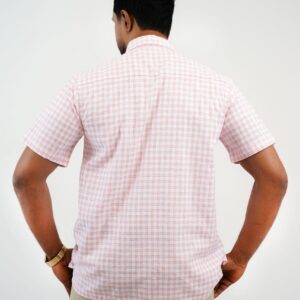 Regular Fit Linen Check Shirt - Pink