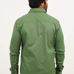 Slim Fit Cotton Plain Shirt - Green