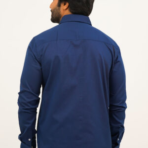 Slim Fit Cotton Plain Shirt - Royal Blue