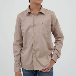 Cotton Plain Shirt - Beige
