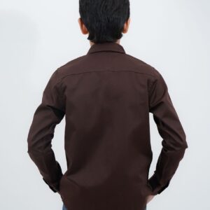 Cotton Plain Shirt - Brown
