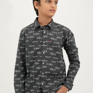 Cotton Printed Shirt - Olive Green