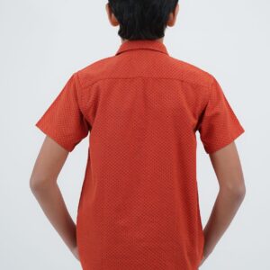 Cotton Printed Shirt - Orange