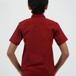 Cotton Plain Shirt - Dark Red