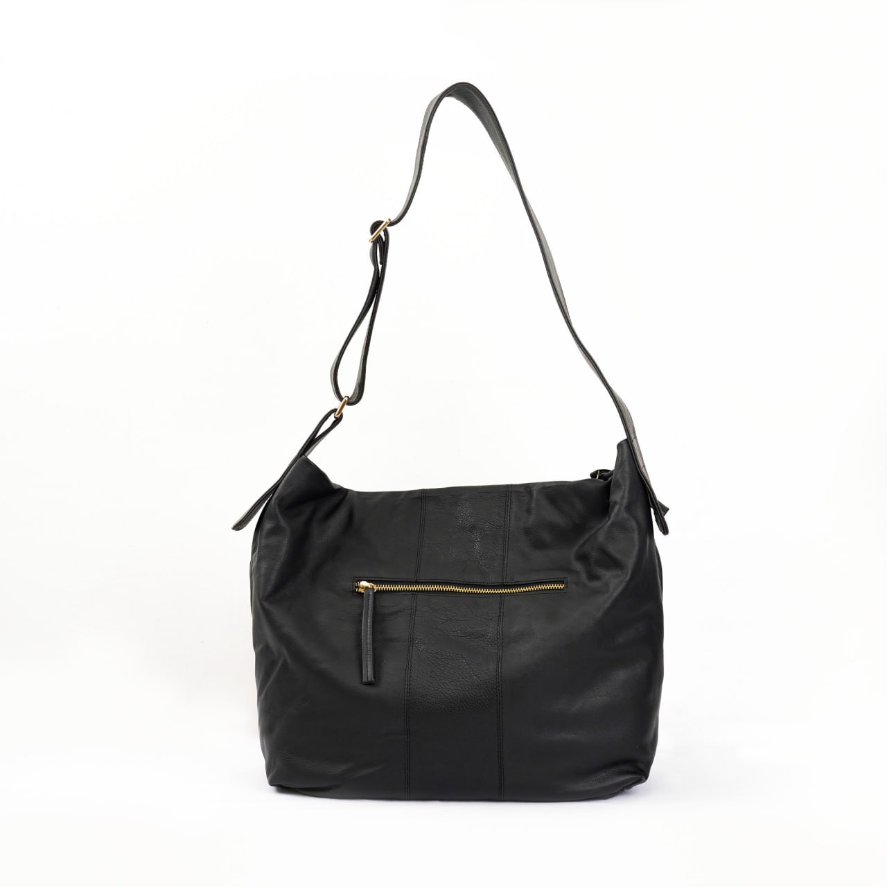 Ladies Leather Slouch Bag – Black | Libera