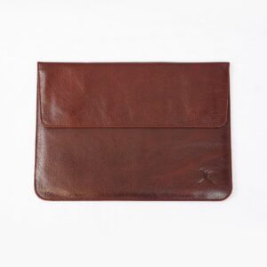 Leather Laptop Sleeve - Red Brown