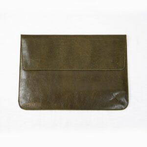 Leather Laptop Sleeve - Reseda Green