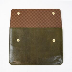 Leather Laptop Sleeve - Reseda Green