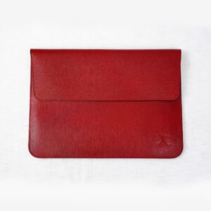 Saffiano Leather Laptop Sleeve - Red