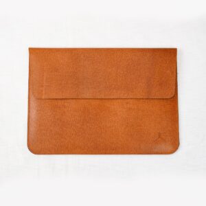 Saffiano Leather Laptop Sleeve - Tan