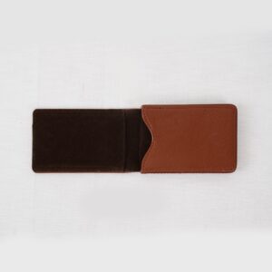 Leather Magnetic Card Holder - Tan