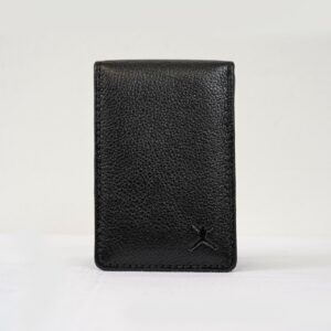 Leather Magnetic Card Holder - Black