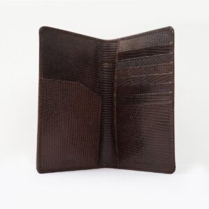 Saffiano Leather Passport Holder - Brown
