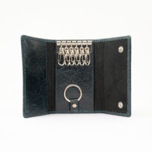Leather Key Pouch - Midnight Green