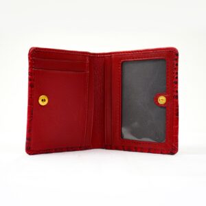 Ladies Crocodile Effect Leather Wallet - Red