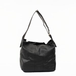 Leather Slouch Bag - Black