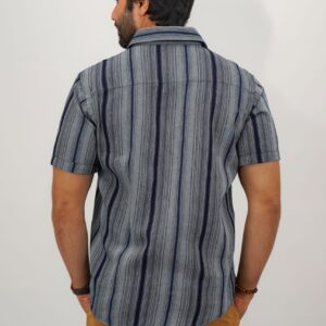 Slim Fit Cotton Stripe Shirt - Blue Stripes