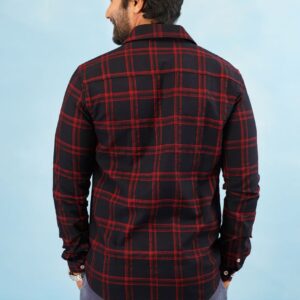 Slim Fit Cotton Check Shirt - Red