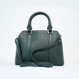 Leather Organize Tote Bag - Olive Green