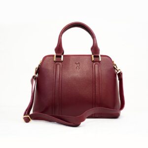 Leather Organize Tote Bag - Maroon