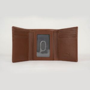 Leather Tri Fold Wallet - Tan