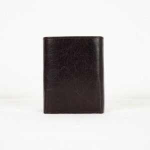 Leather Tri Fold Wallet - Coffee Brown