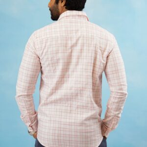 Slim Fit Cotton Check Shirt - Pink