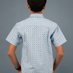 Cotton Printed Boys Shirt - Blue