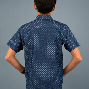 Cotton Star Printed Boys Shirt - Dark Blue