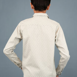 Cotton Geometric Printed Boys Shirt - Green